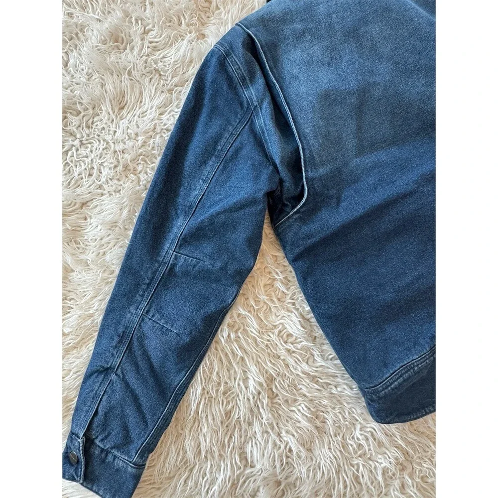 CUTE Carhartt Men's Relaxed Fit Sherpa-Lined Denim Jacket Blue Full Zip Size S - Picture 15 of 15